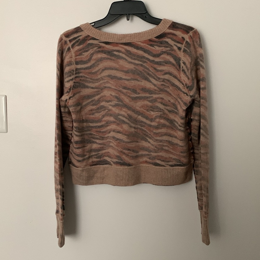 NWOT FREE PEOPLE Cashmere Nocturnal Cardi Tiger Print - Picture 7 of 11